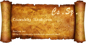 Csanády Szabina névjegykártya